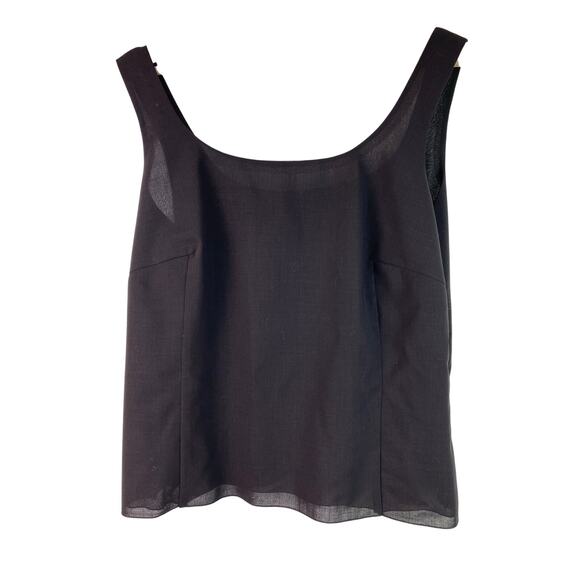 Akris Women's Size 12 Black Lined 100% Lightweight Wool Tank Top Made in Italy - Picture 1 of 9